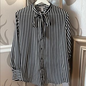 Striped bow tie dress shirt.